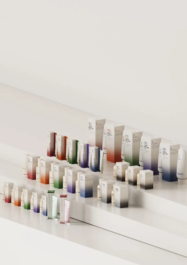 Dermabell Formula Completion Cream family on stepped display